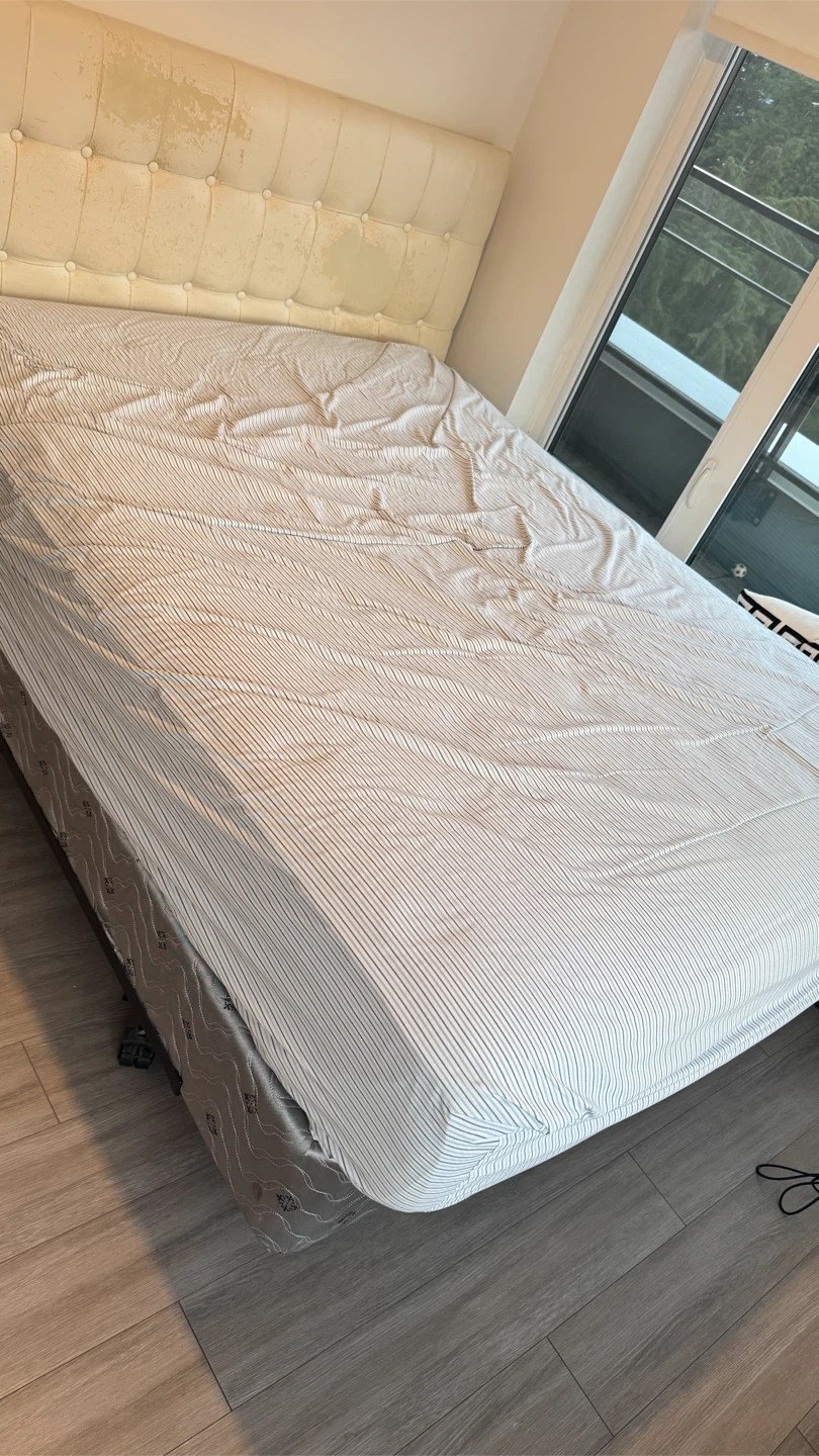 Cream Tufted Headboard Bed Frame