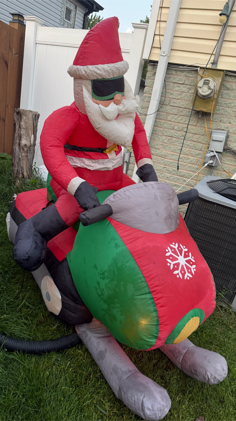 Inflatable Santa on Motorcycle Yard Decoration - photo 2