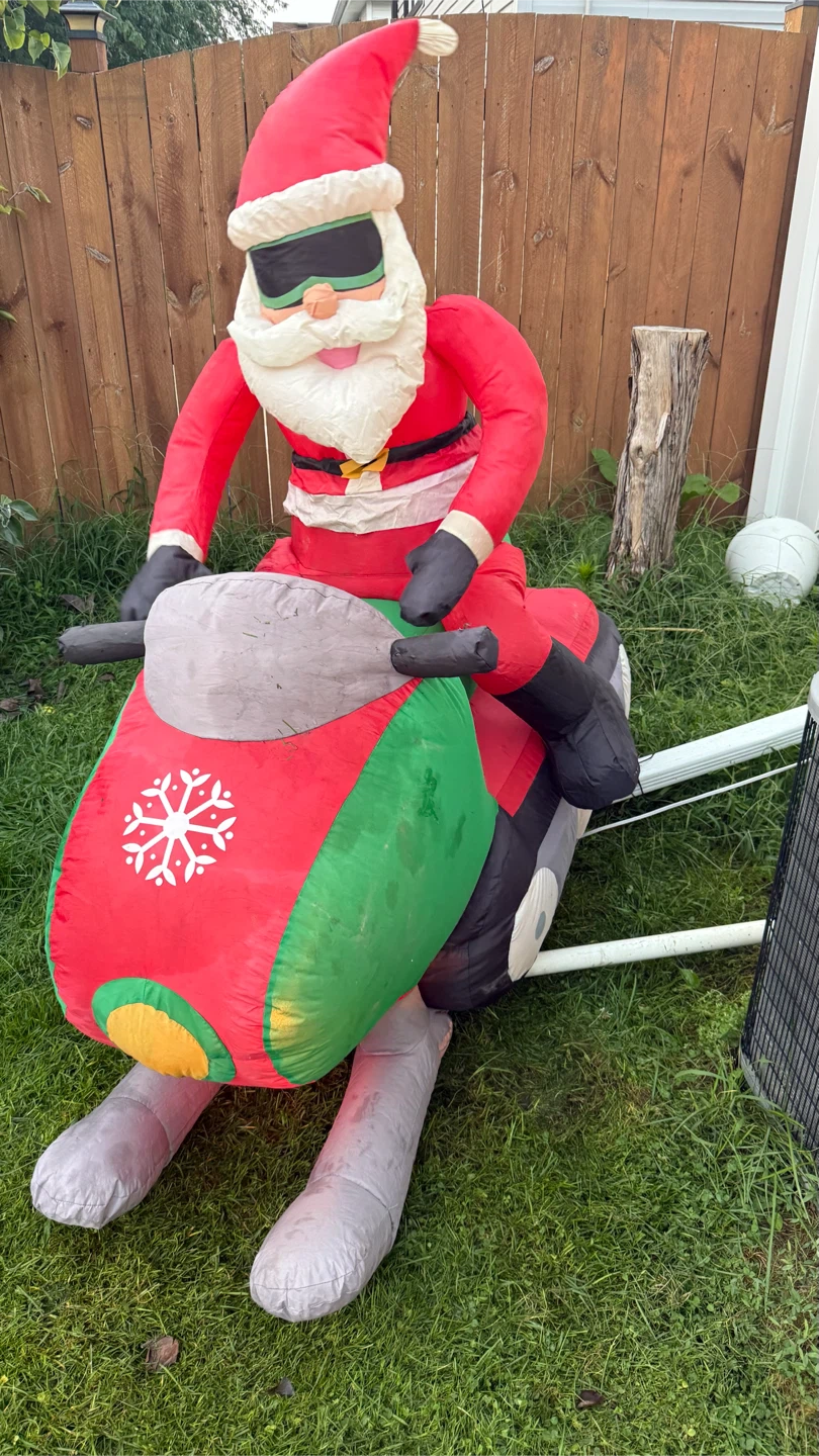 Inflatable Santa on Motorcycle Yard Decoration - photo 3