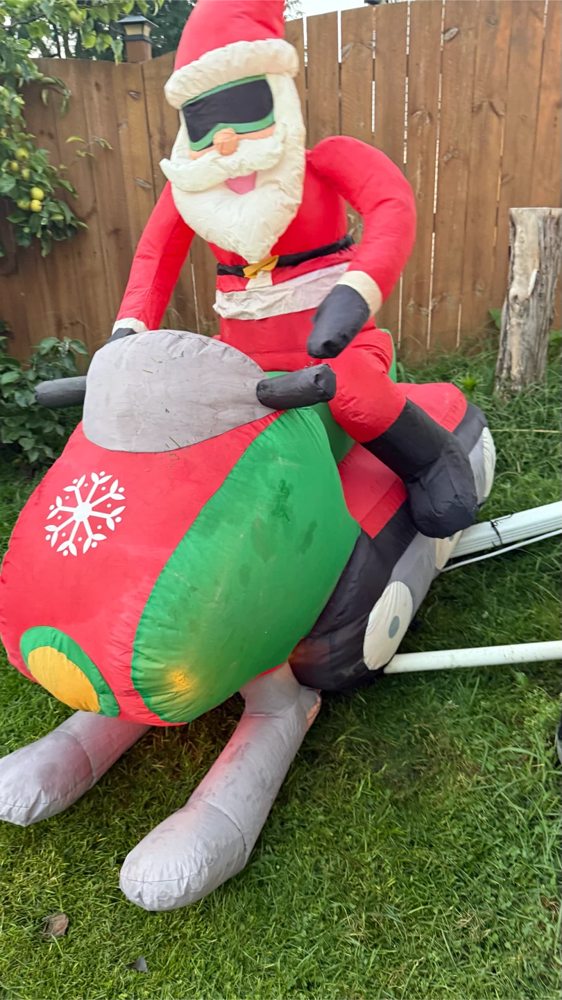 Inflatable Santa on Motorcycle Yard Decoration - photo 4