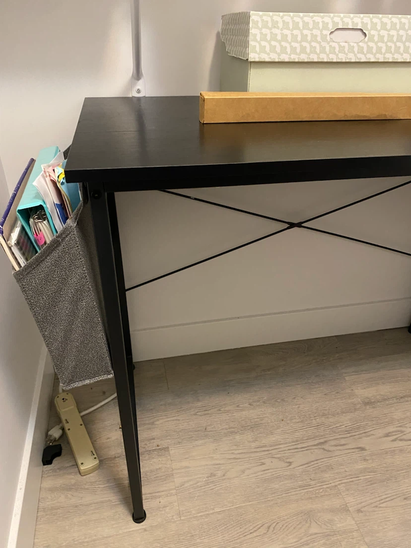 Black 40” Desk with Small Fabric Organizer - photo 2