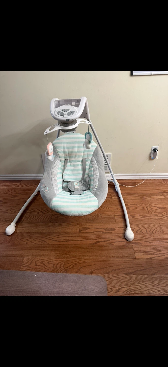Electric Baby Swing - Plug-in Powered Automatic Swingset