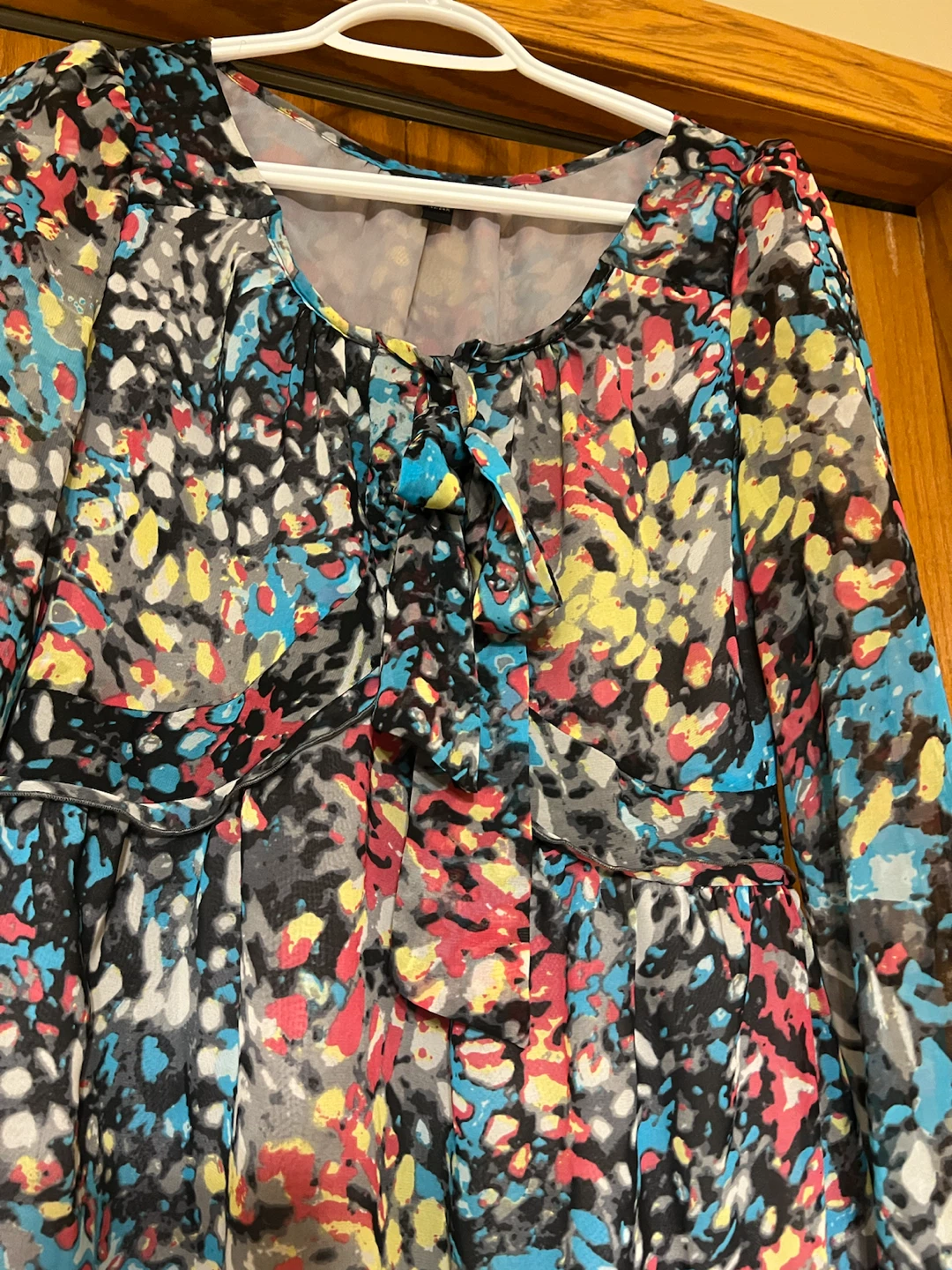 Women's Printed Sheer Long Sleeve Dress - photo 3