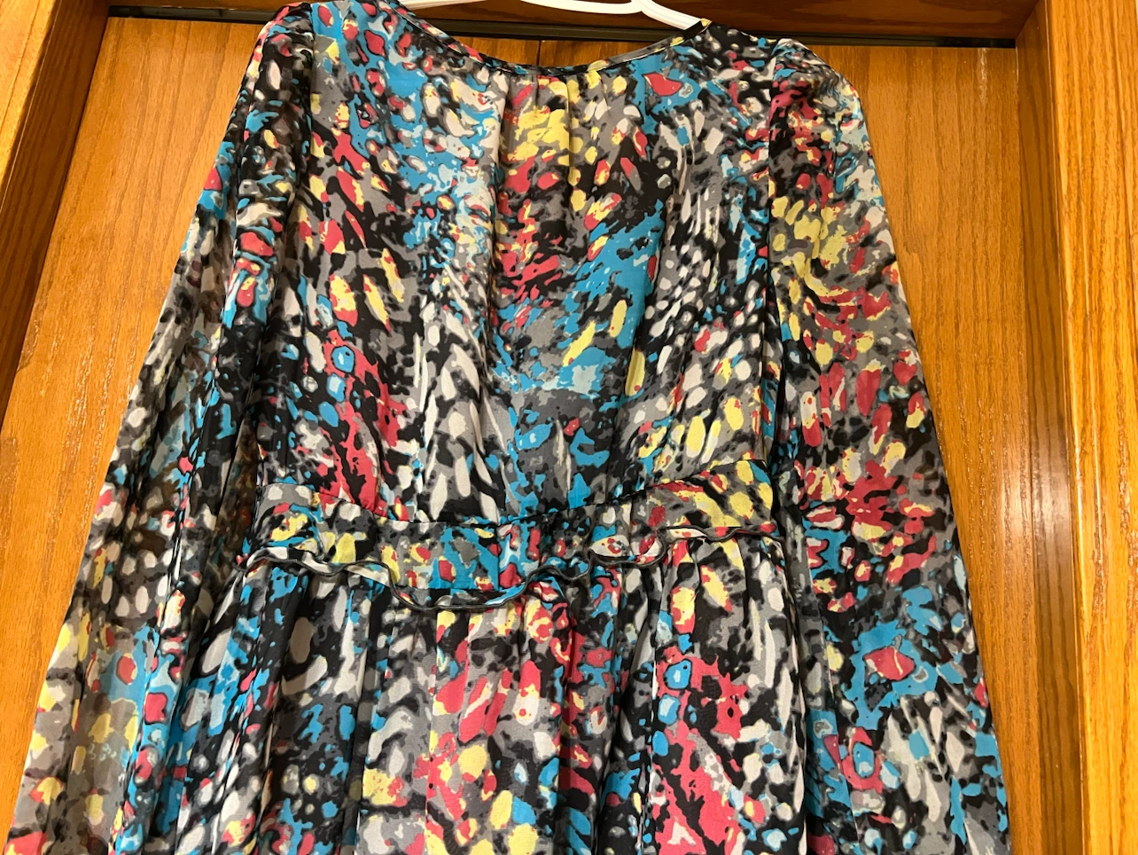 Women's Printed Sheer Long Sleeve Dress - photo 4