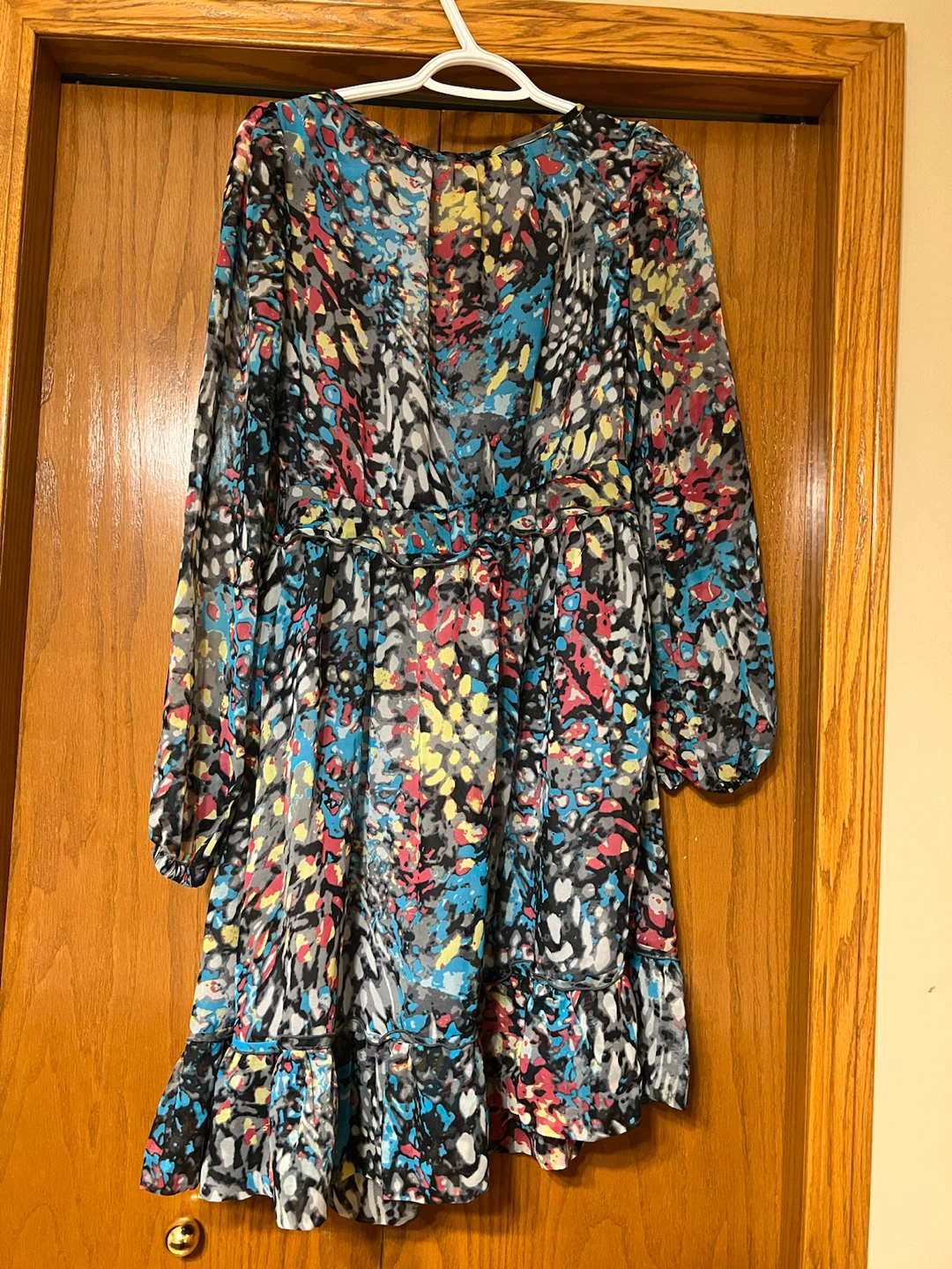 Women's Printed Sheer Long Sleeve Dress - photo 5