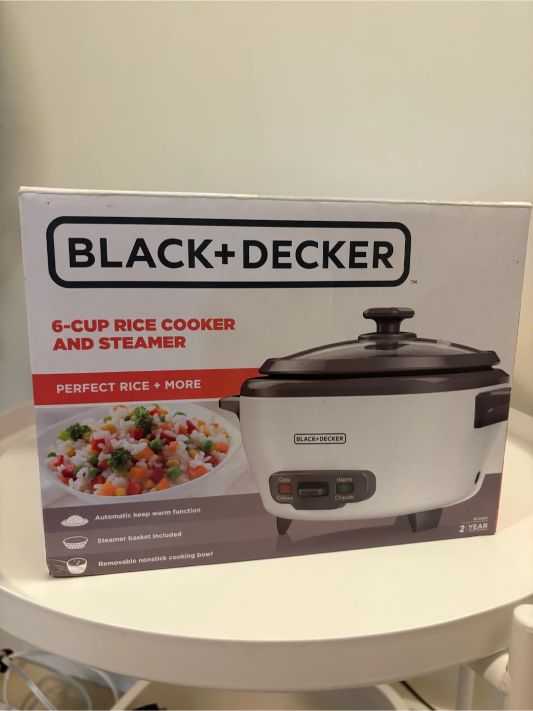 BLACK+DECKER 6-Cup Rice Cooker and Steamer