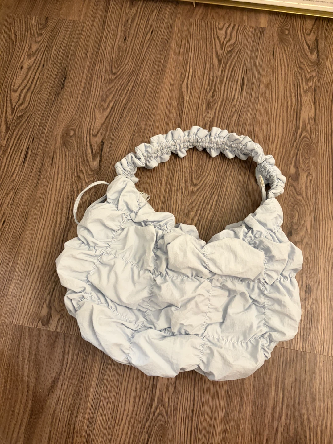 Light Blue Ruched Handbag