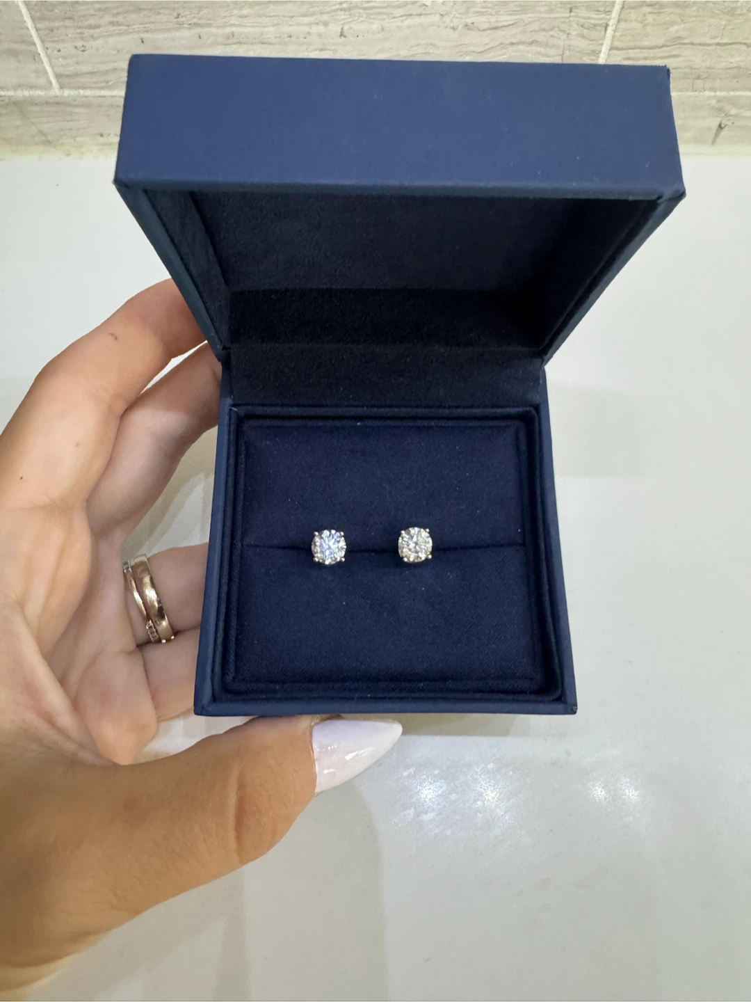 Lab Diamond Stud Earrings 14k gold