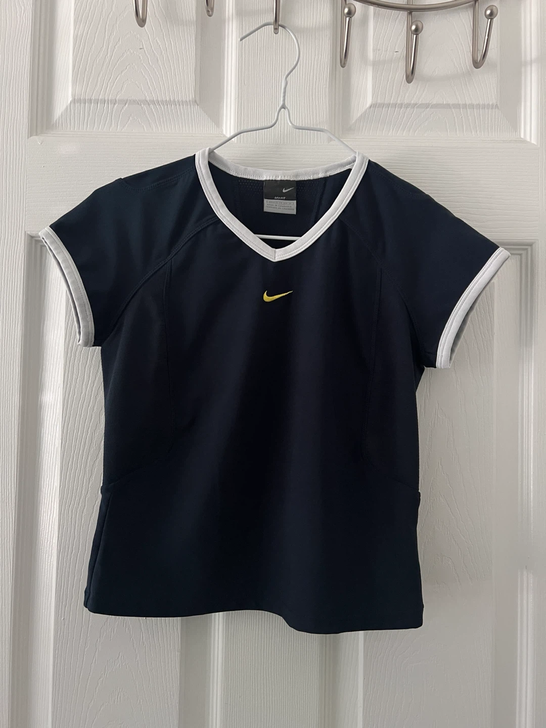 Nike Women's Navy Blue Dri Fit Short Sleeve Shirt