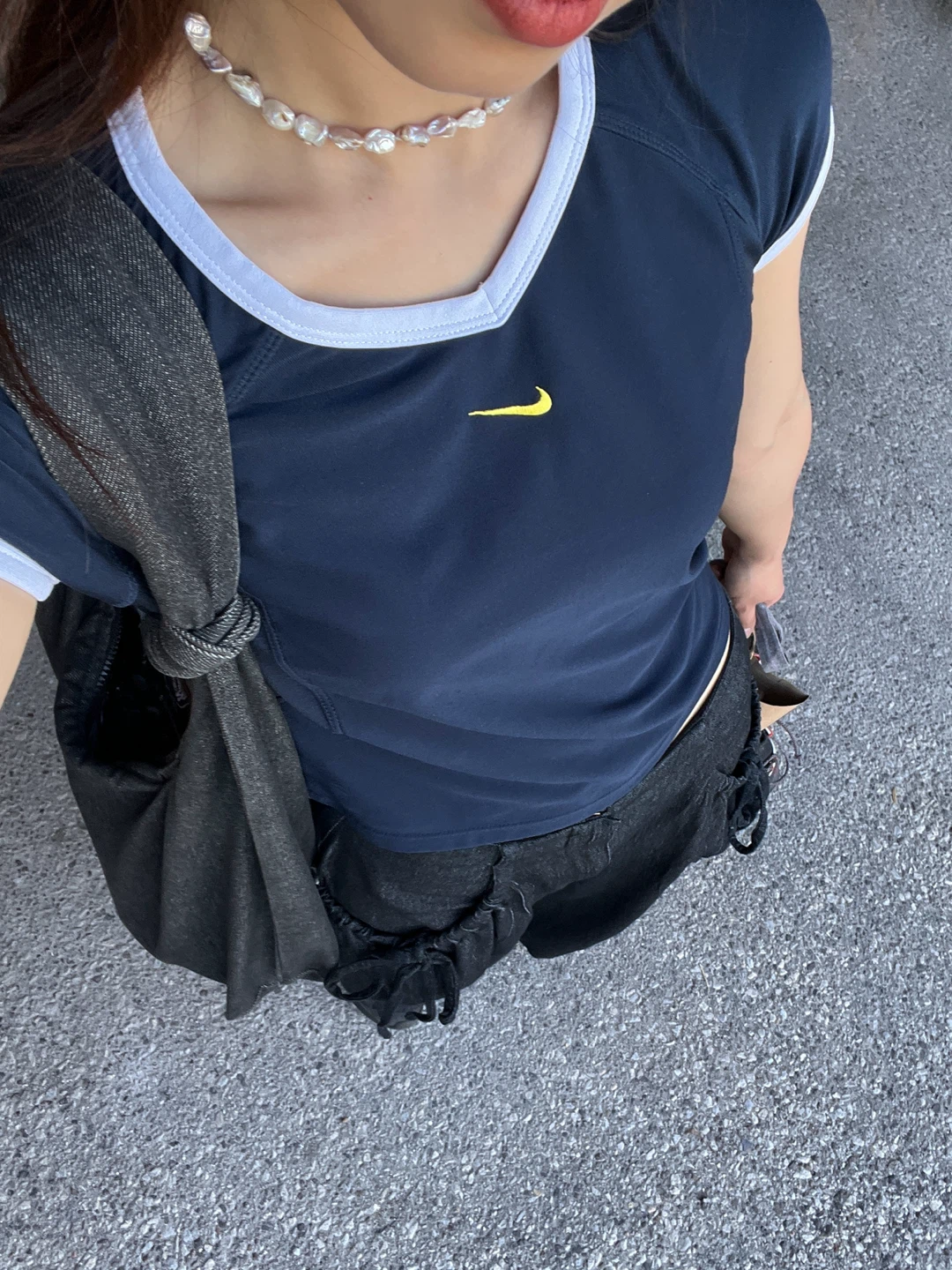 Nike Women's Navy Blue Dri Fit Short Sleeve Shirt - photo 2