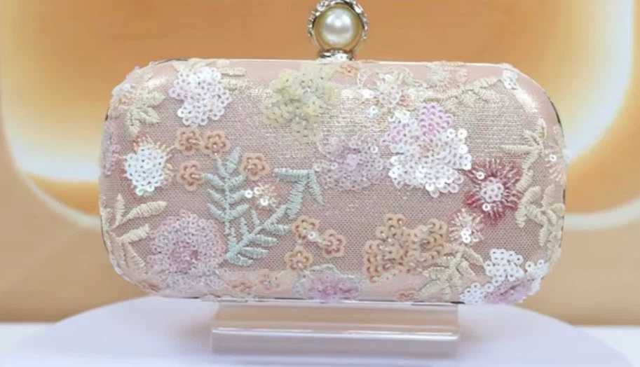 Embroidered Evening Clutch Bag
