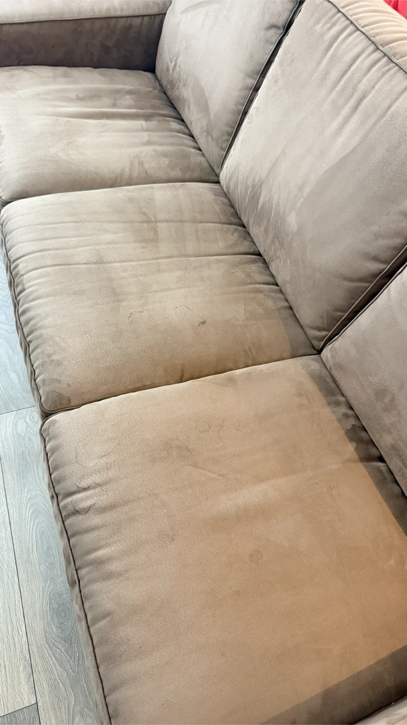 Brown Suede 3-Seater Sofa - photo 4