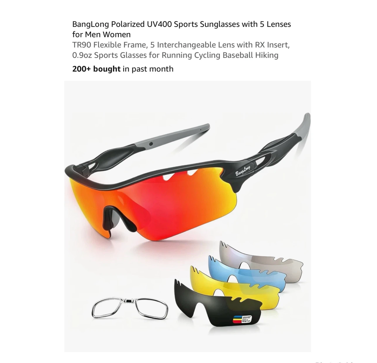 Brand new Polarized UV400 Sports Sunglasses with 5 Lenses