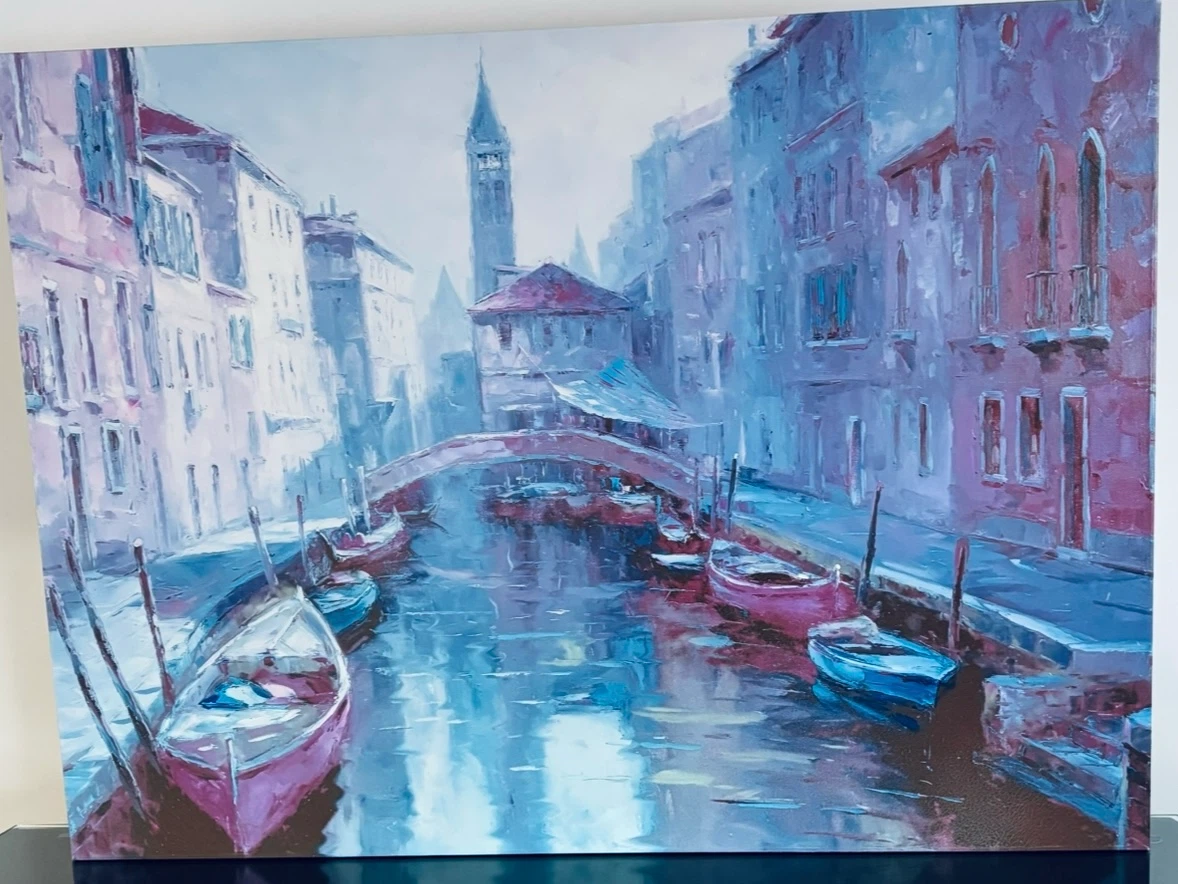 Venice Canal Scene Canvas Art Print - photo 3