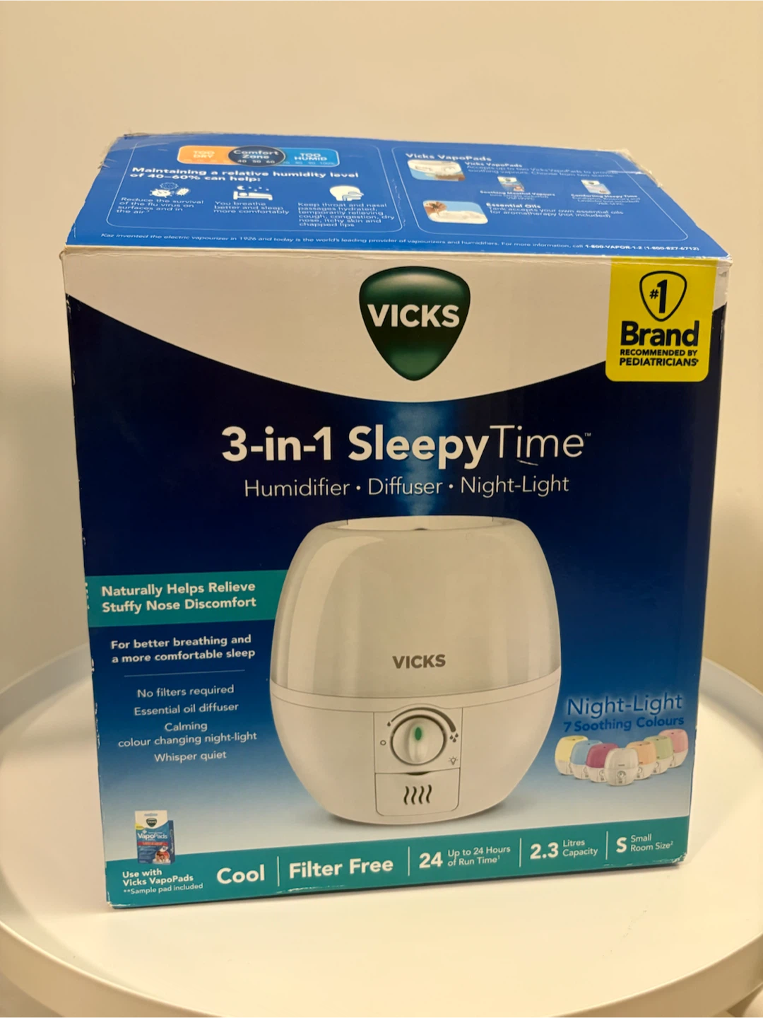 Vicks 3-in-1 SleepyTime Humidifier, Diffuser, and Night-Light