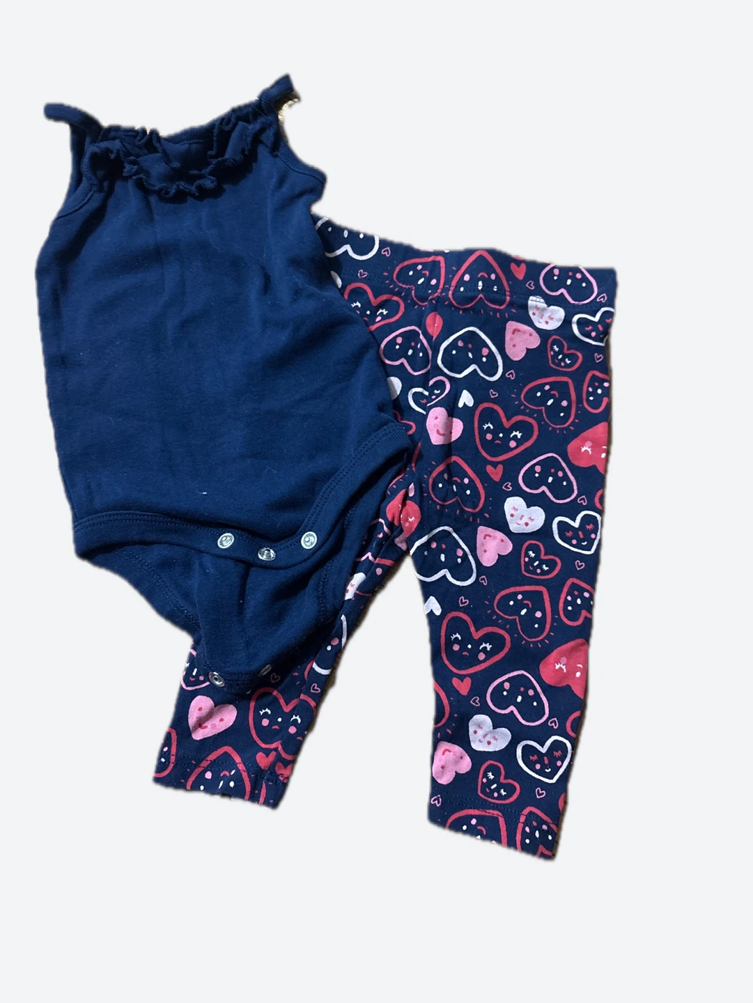 Joe Fresh Navy Bodysuit and Heart Leggings Set