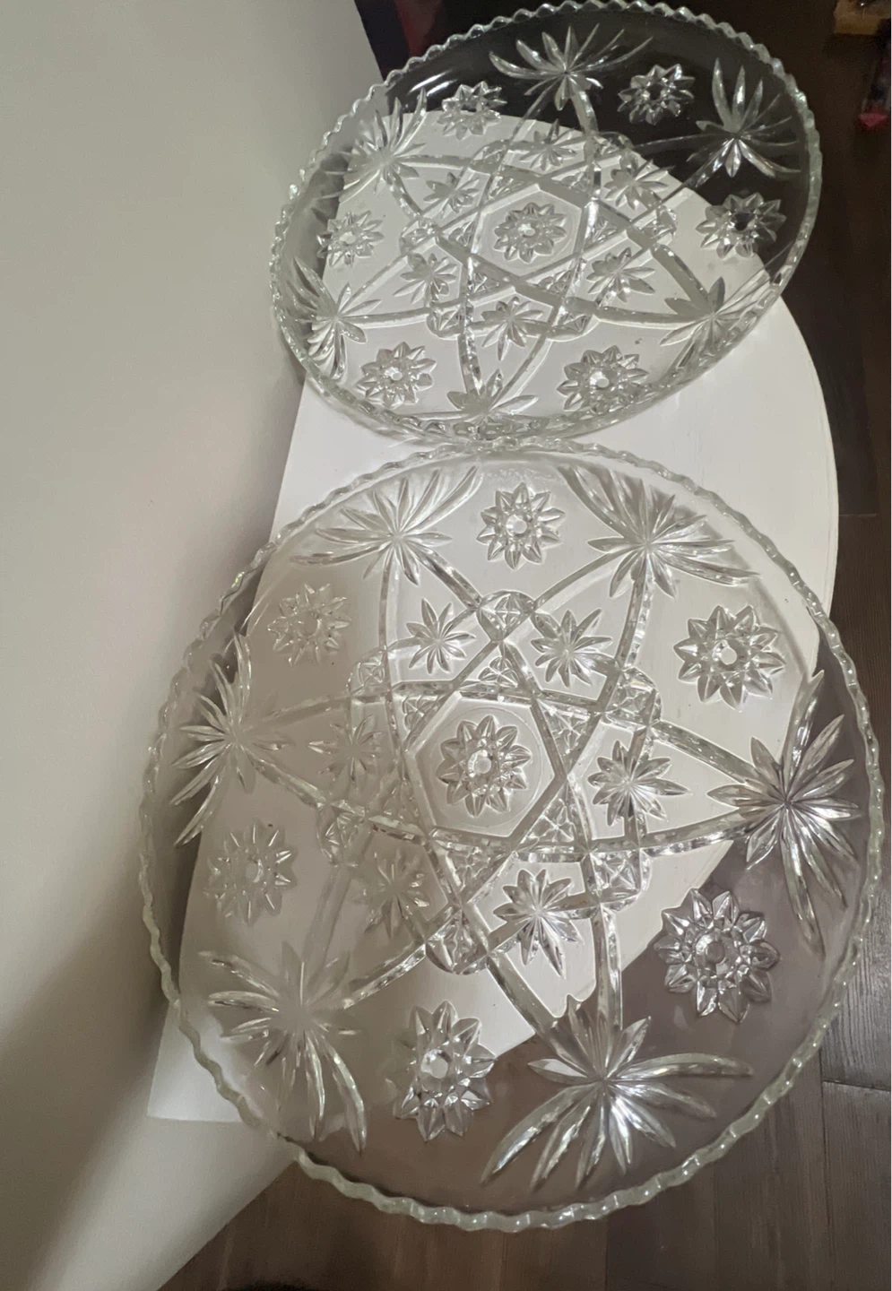 Vintage Clear Cut Serving Platters - Star of David Pattern (2) - photo 2