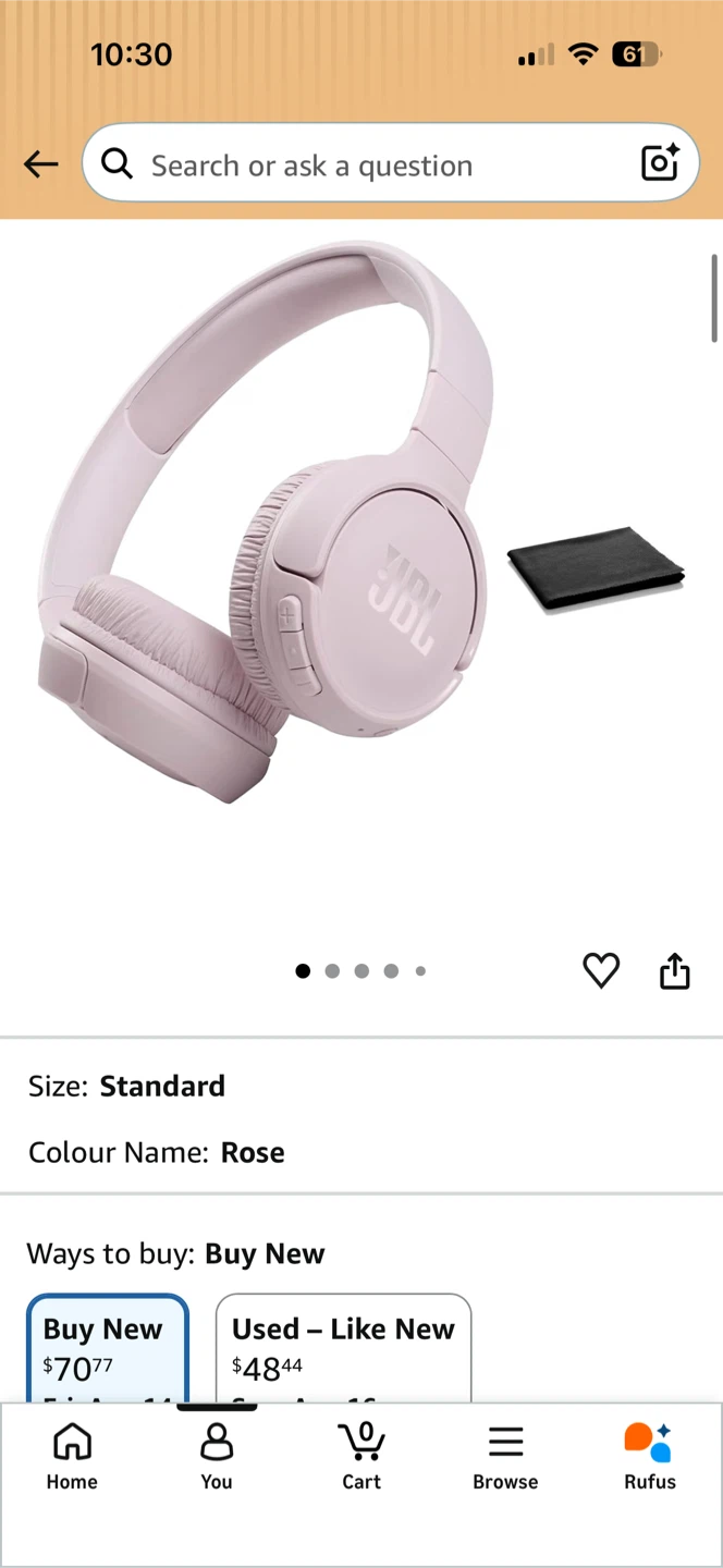 JBL Tune 510BT Wireless Bluetooth Headphones - Rose - photo 2