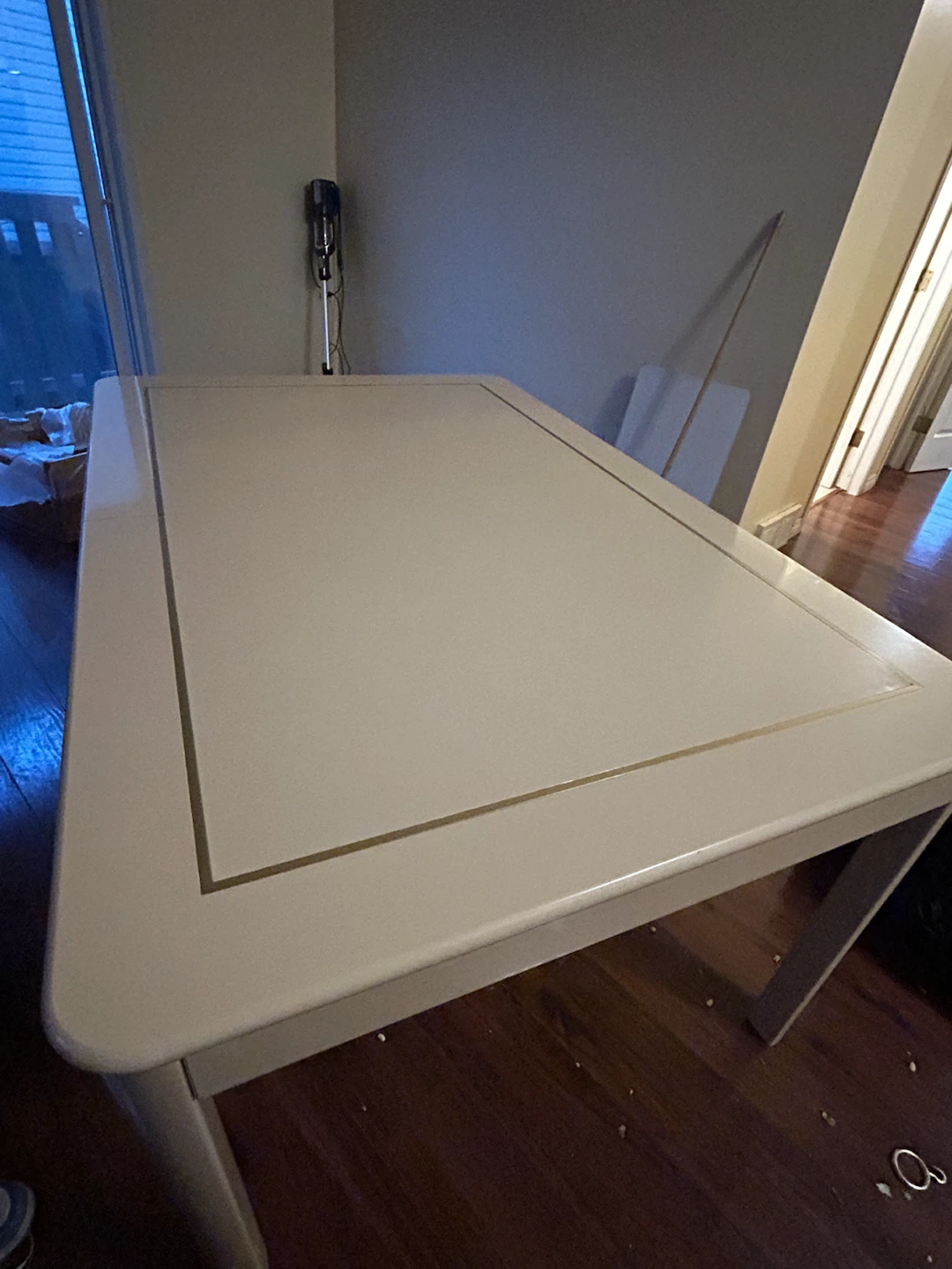 Cream Dining Table with Gold Trim - photo 3