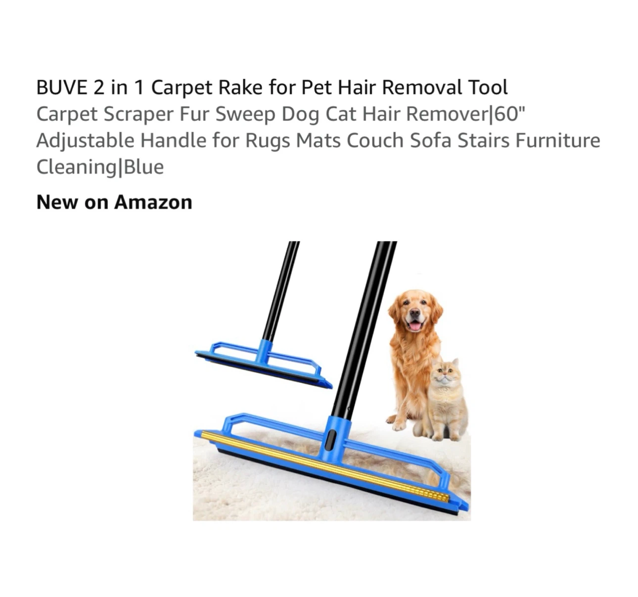 Brand new 2 in 1 Carpet Rake for Pet Hair Removal Tool