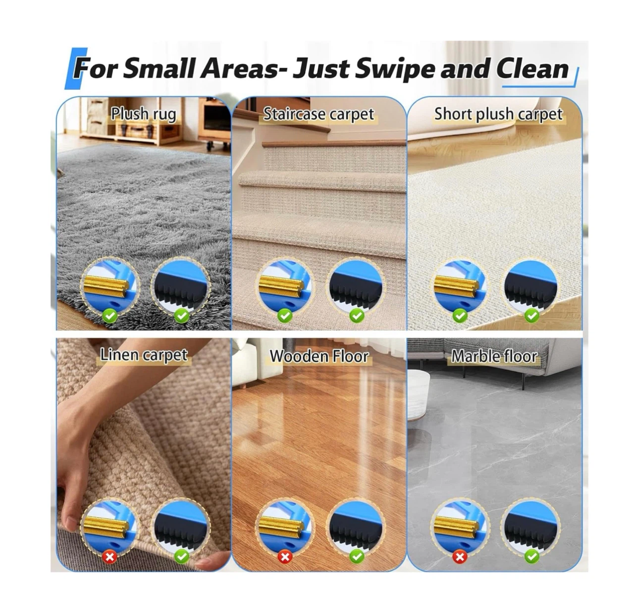 Brand new 2 in 1 Carpet Rake for Pet Hair Removal Tool - photo 4
