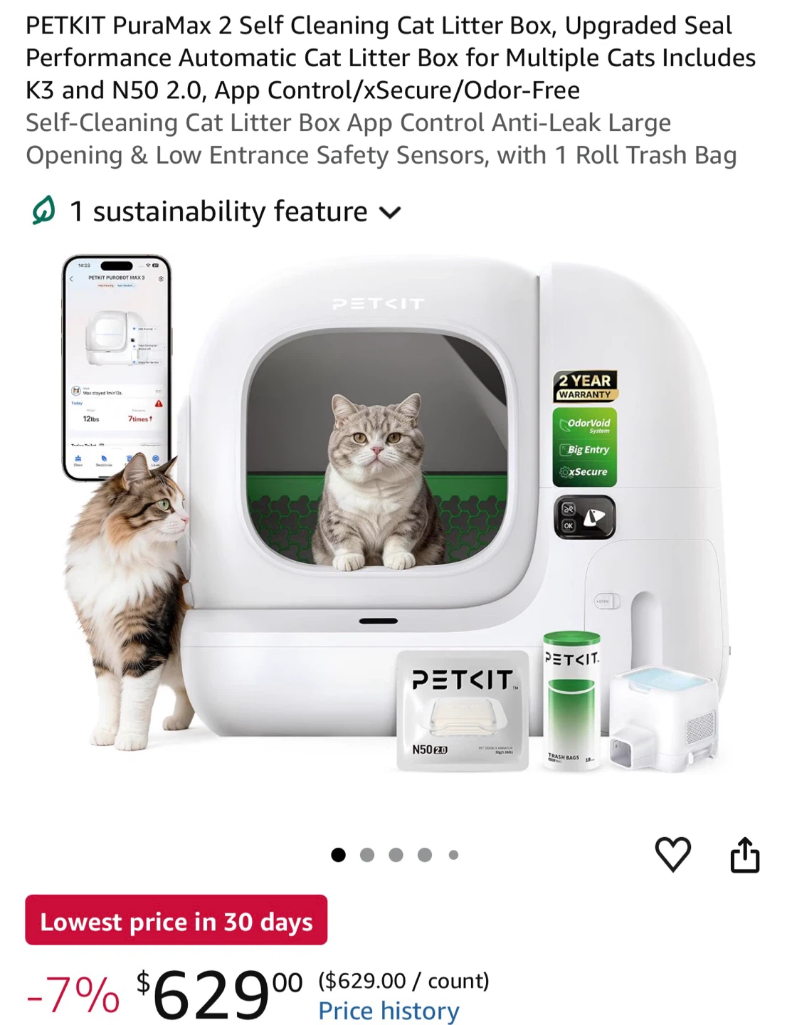 PETKIT PuraMax 2 Self-Cleaning Cat Litter Box
