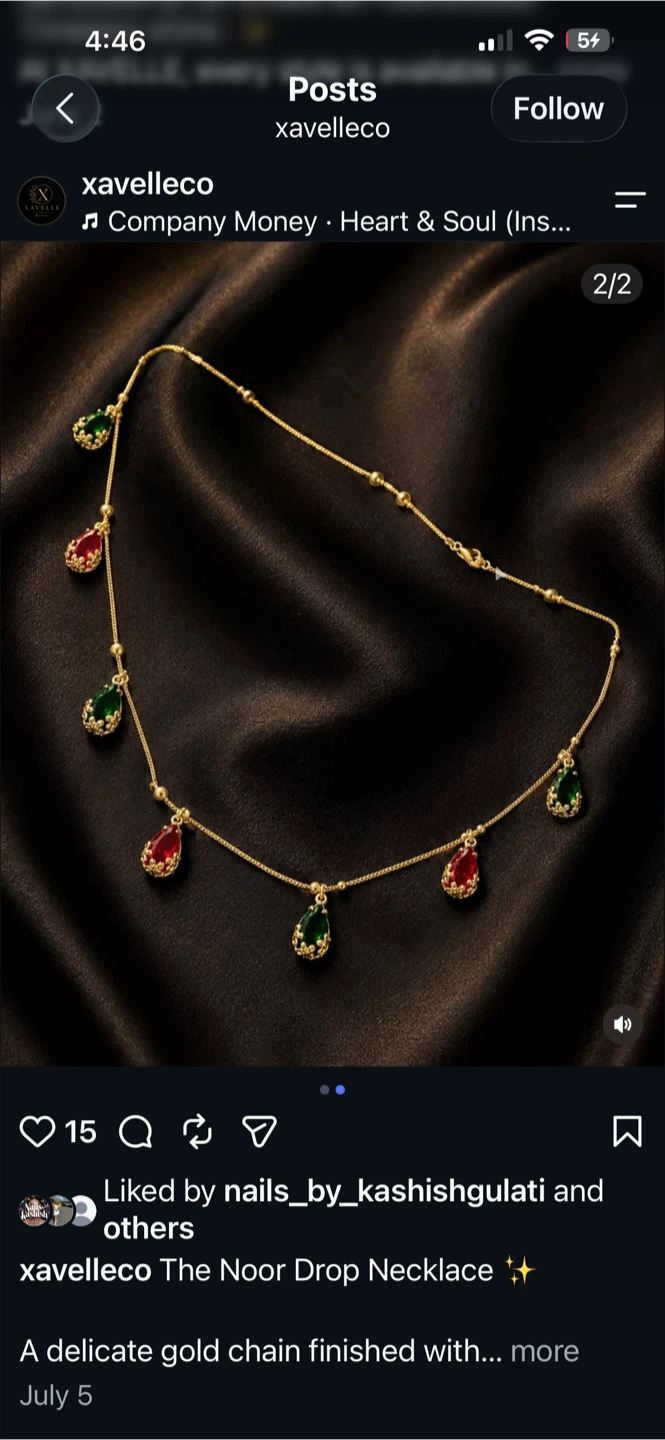 Xavelleco The Noor Drop Necklace