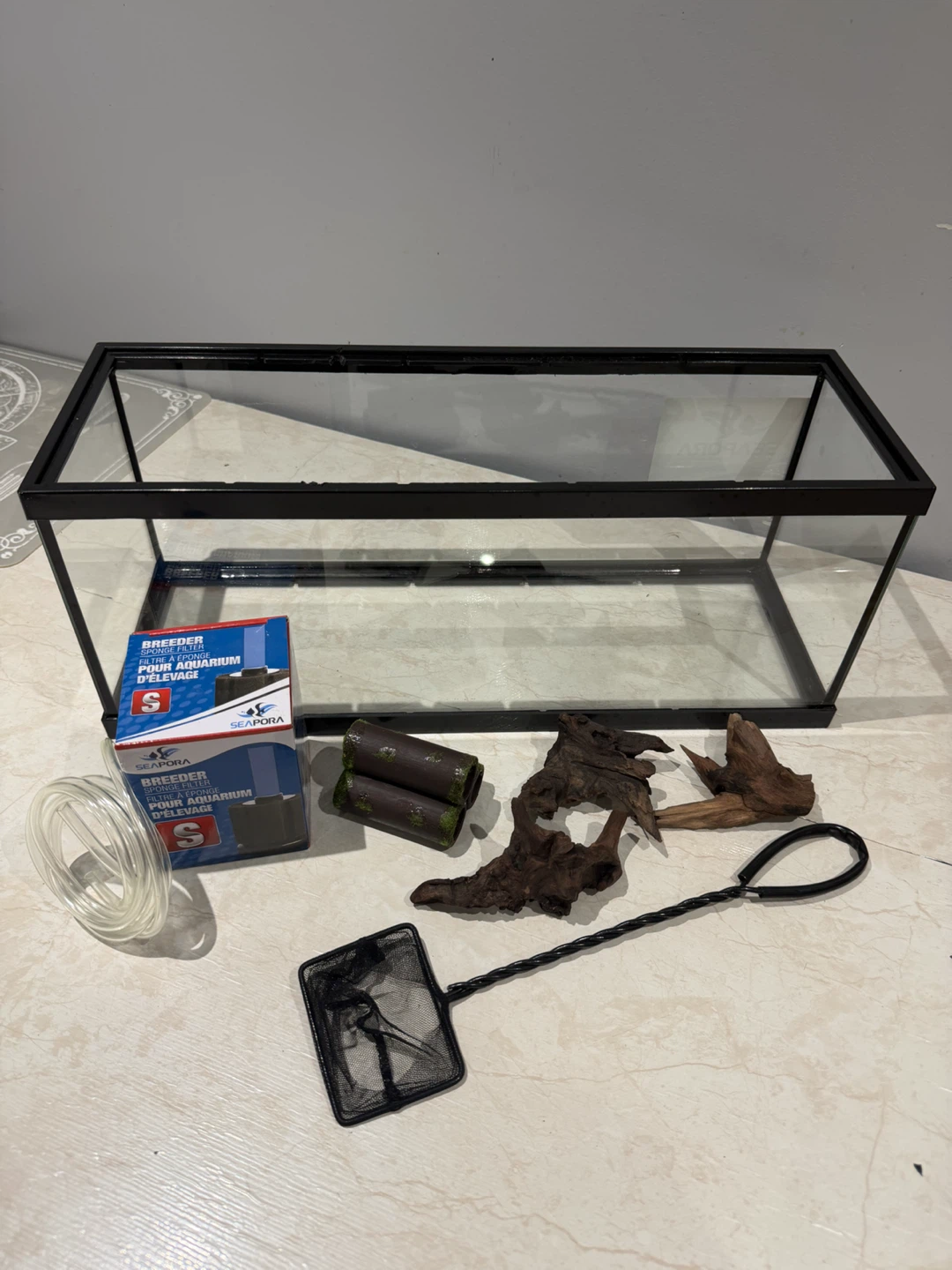 Seapora 5 Gallon Betta Aquarium Kit with Filter and Decor - photo 2