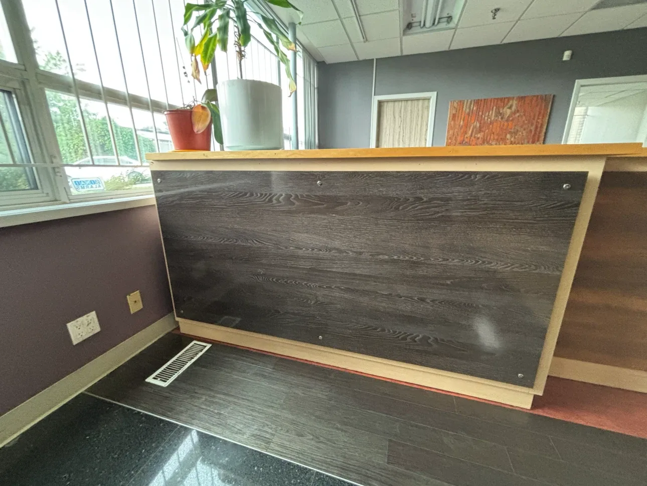 Reception Desk Wood Paneling Set
