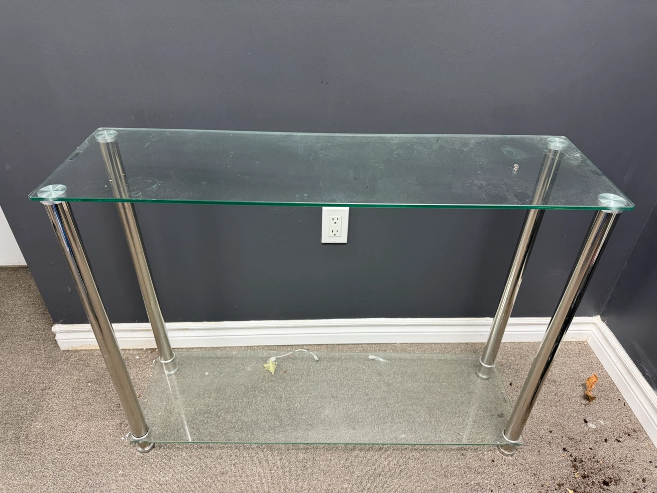 Glass and Chrome Console Table
