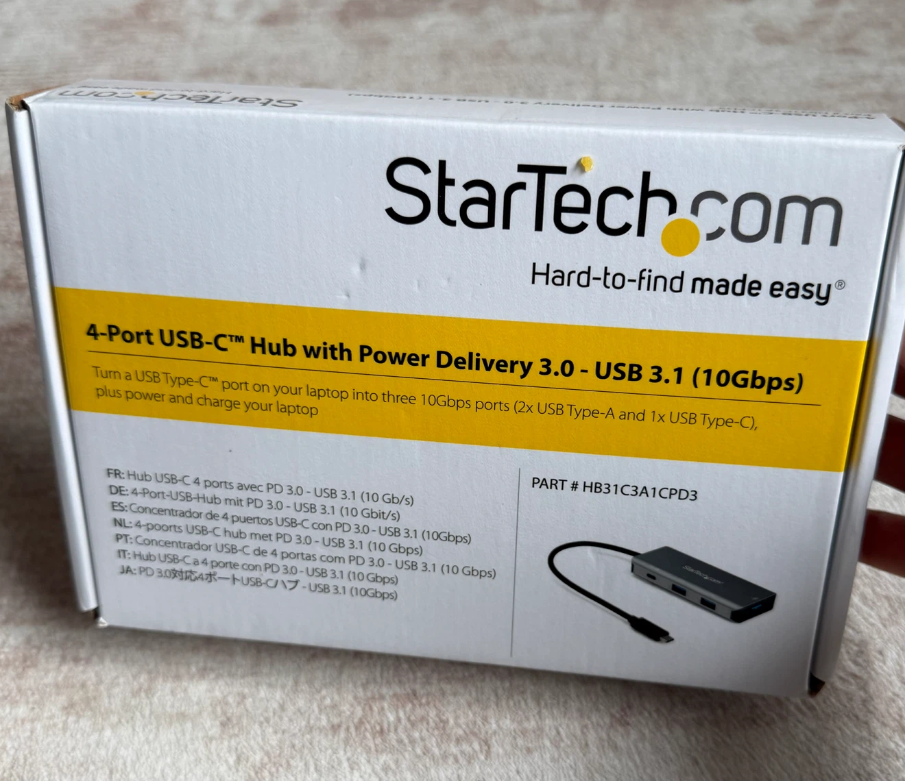 StarTech.com 4-Port USB-C Hub with Power Delivery 3.0