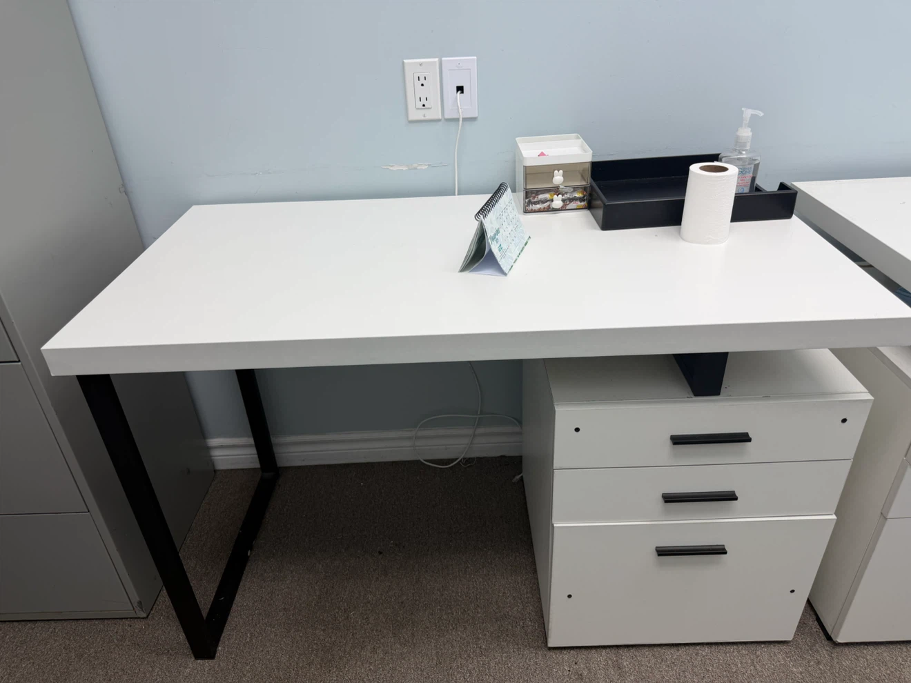 White Desk with Drawers