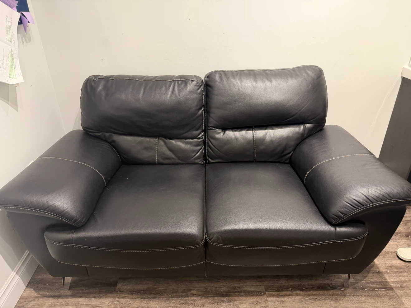Black Leather Loveseat