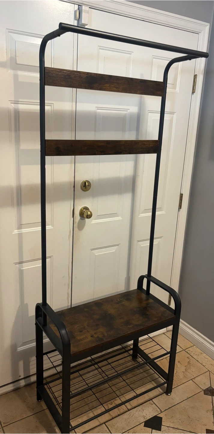 Hall Tree with Bench and shoe Shelve - photo 2