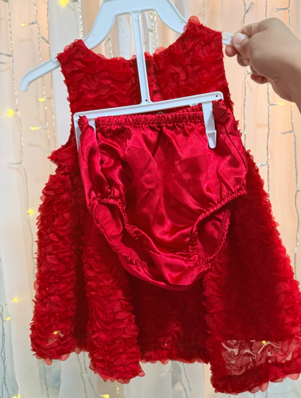 Baby Girl Red Dress with Bloomers - photo 2