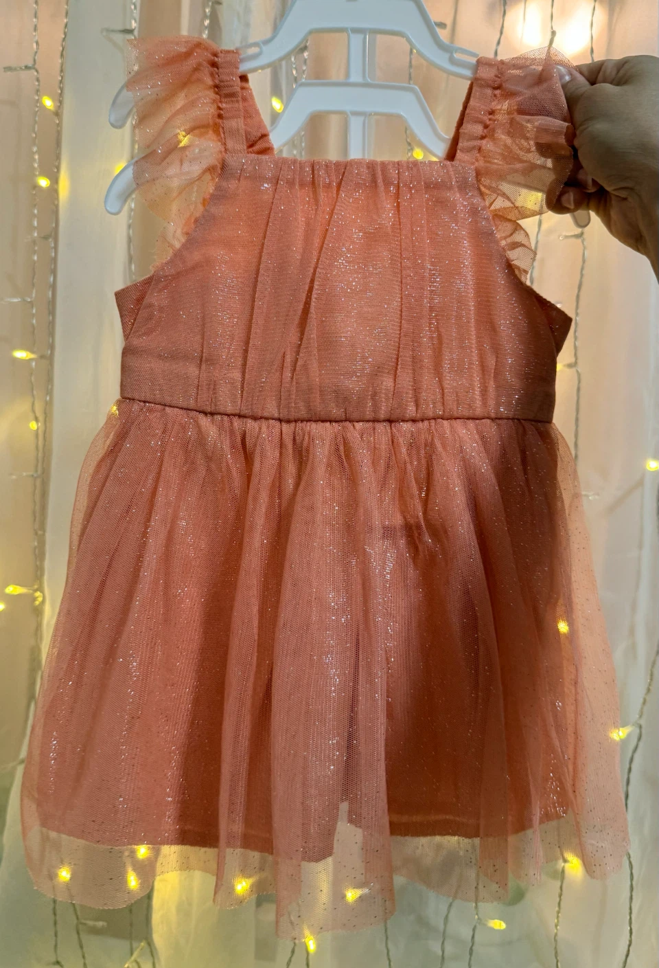 Baby Girl Sparkly Peach Tulle Dress