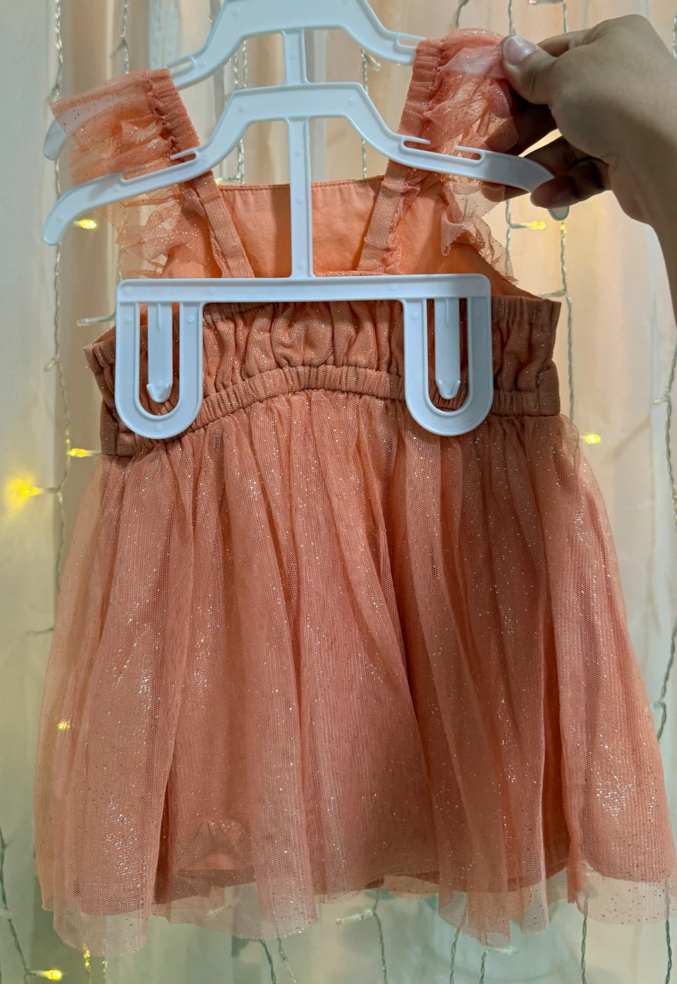 Baby Girl Sparkly Peach Tulle Dress - photo 2