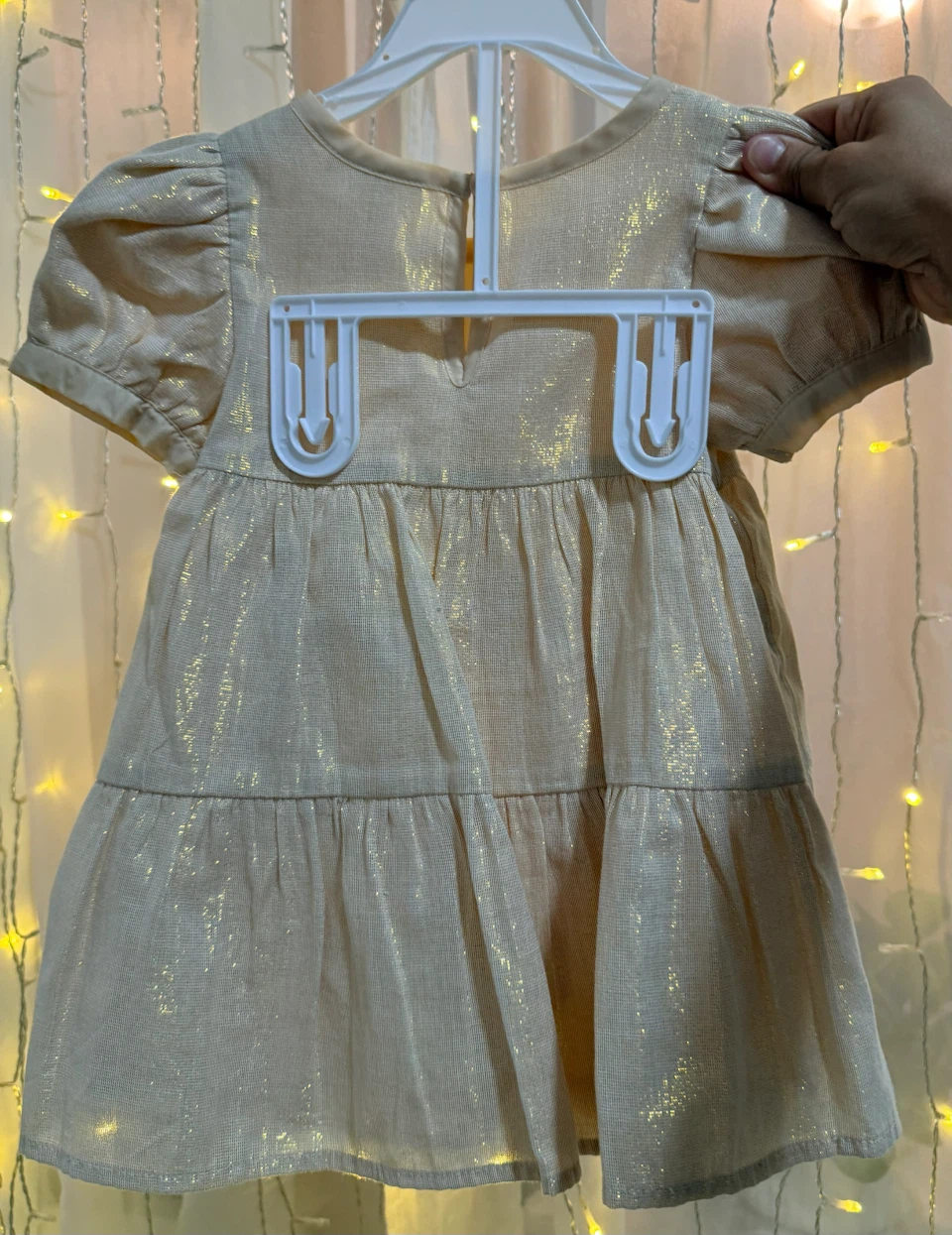Gold Sparkle Tiered baby girl Dress - photo 2