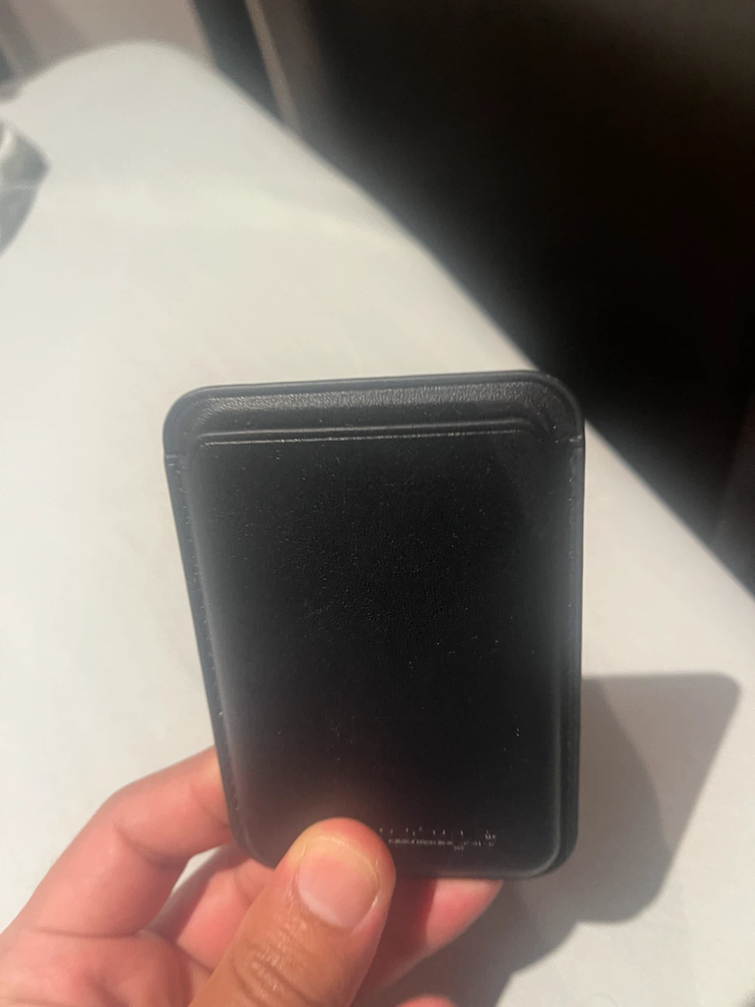Black Leather Magnetic Card Holder - photo 5