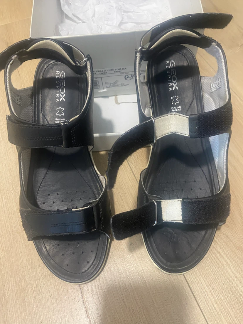 Geox Respira Black Leather Sandals - photo 2