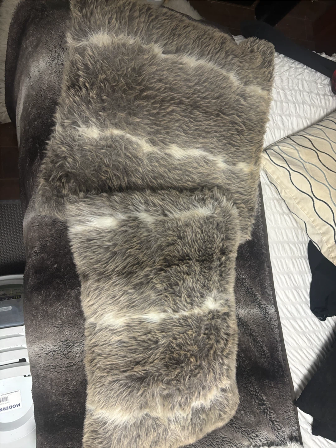 Brown Faux Fur Throw Pillows (Set of 2)
