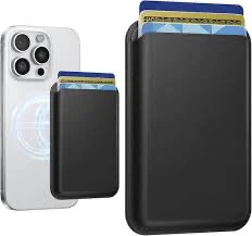 Black Magnetic Card Holder Wallet for iPhone