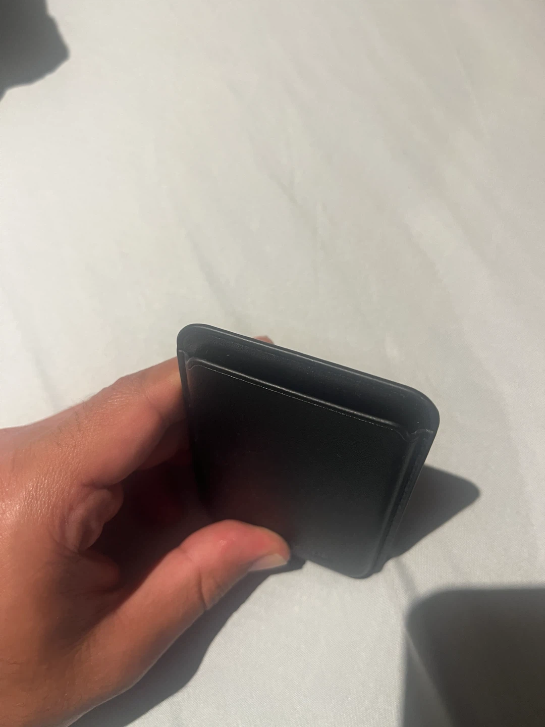 Black Magnetic Card Holder Wallet for iPhone - photo 4
