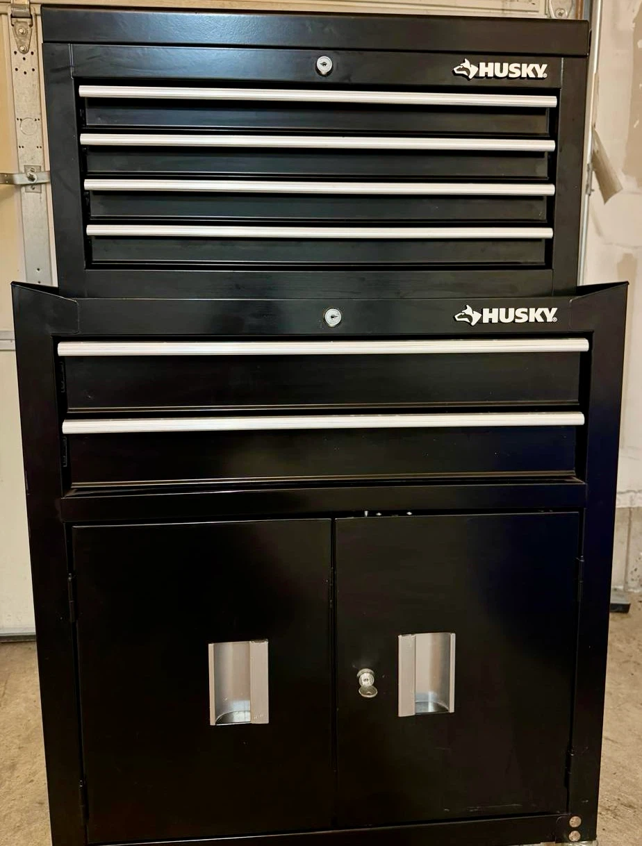 Husky Black Tool Chest with Cabinet