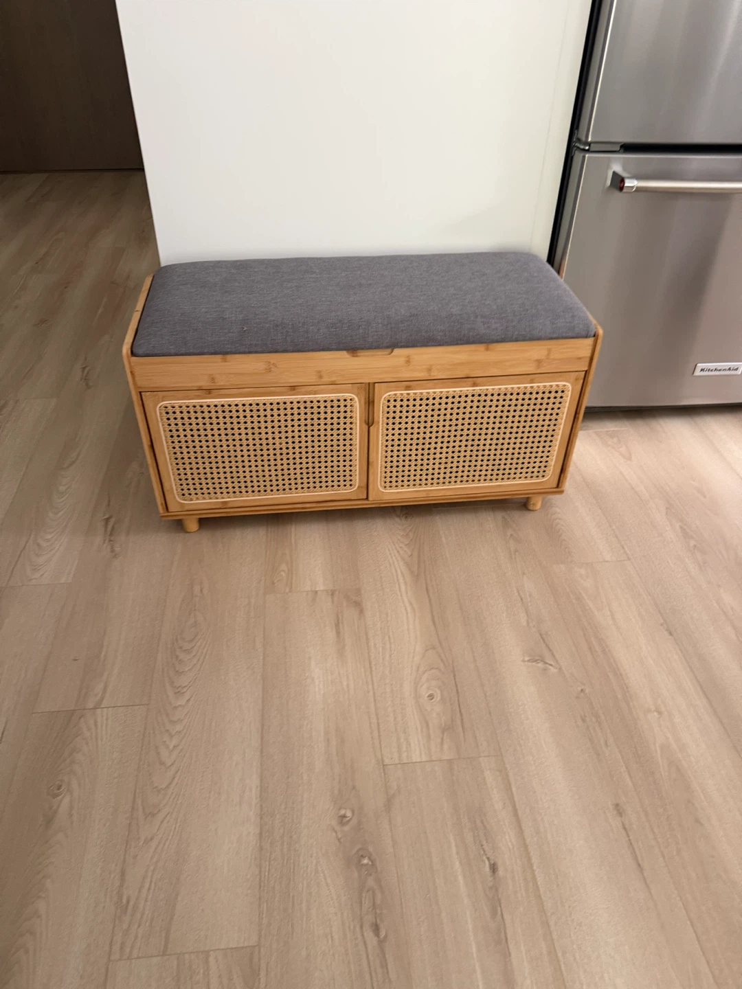 Bamboo Entryway Bench with Storage
