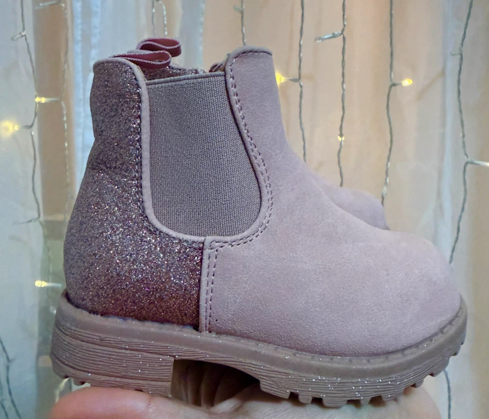 Pink Glitter baby girl Ankle Boots- Size 5 - photo 2