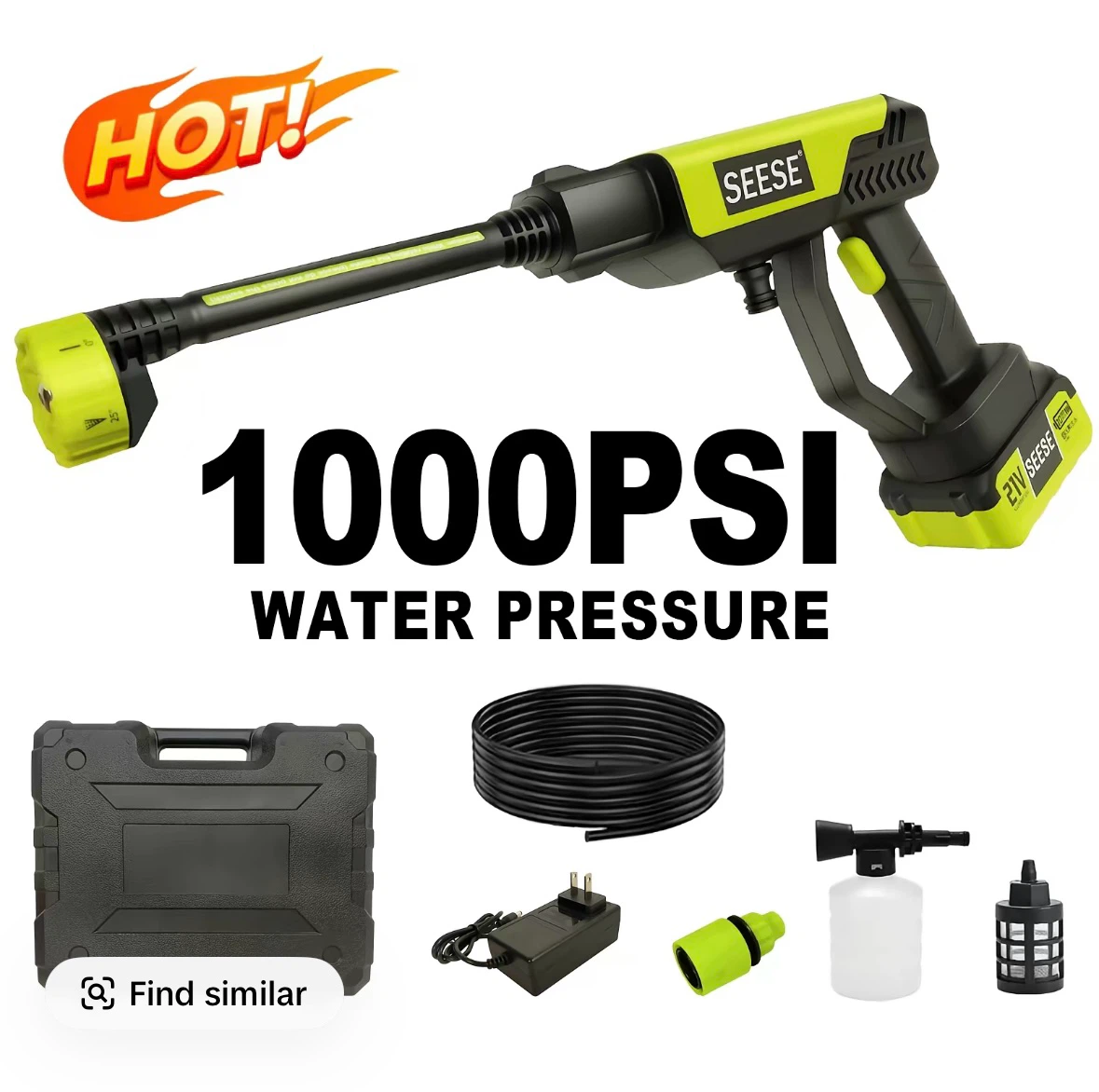 SEESE Cordless Pressure Washer 1000 PSI