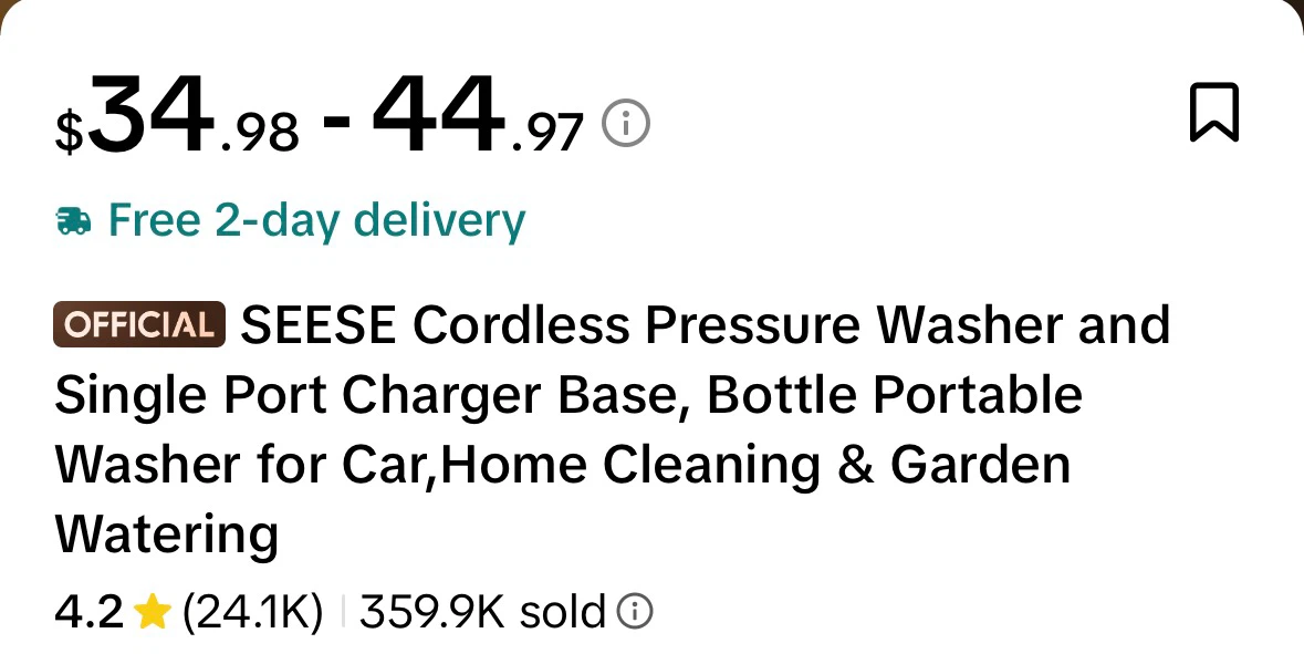 SEESE Cordless Pressure Washer 1000 PSI - photo 2