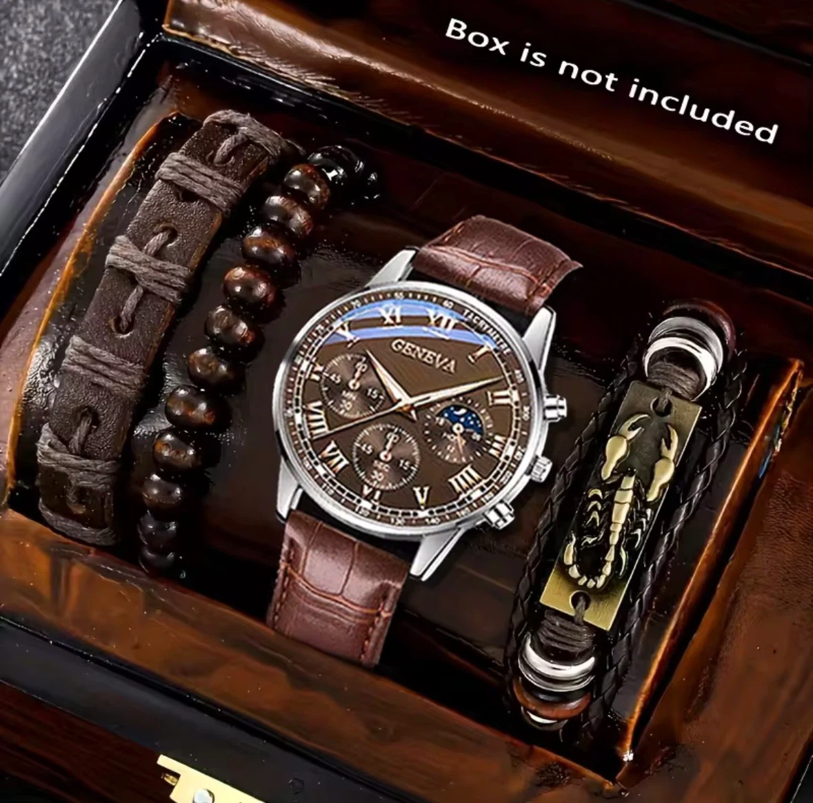 Geneva Men's Watch & Bracelet Set