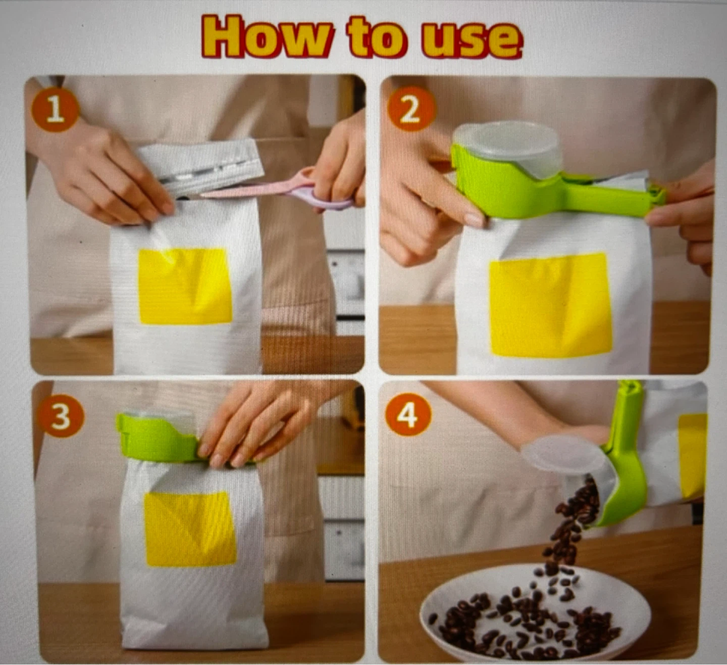 Set of 4 Bag Clips with Spout - photo 3